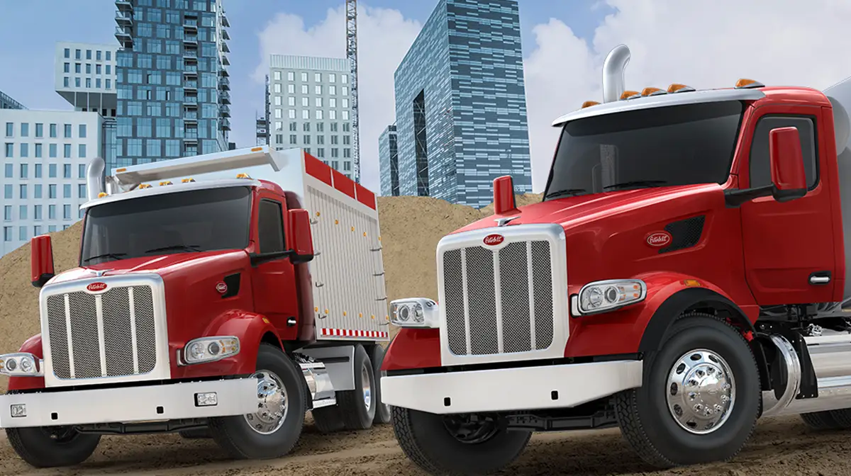 Peterbilt Model 567 Trucks at Work Site